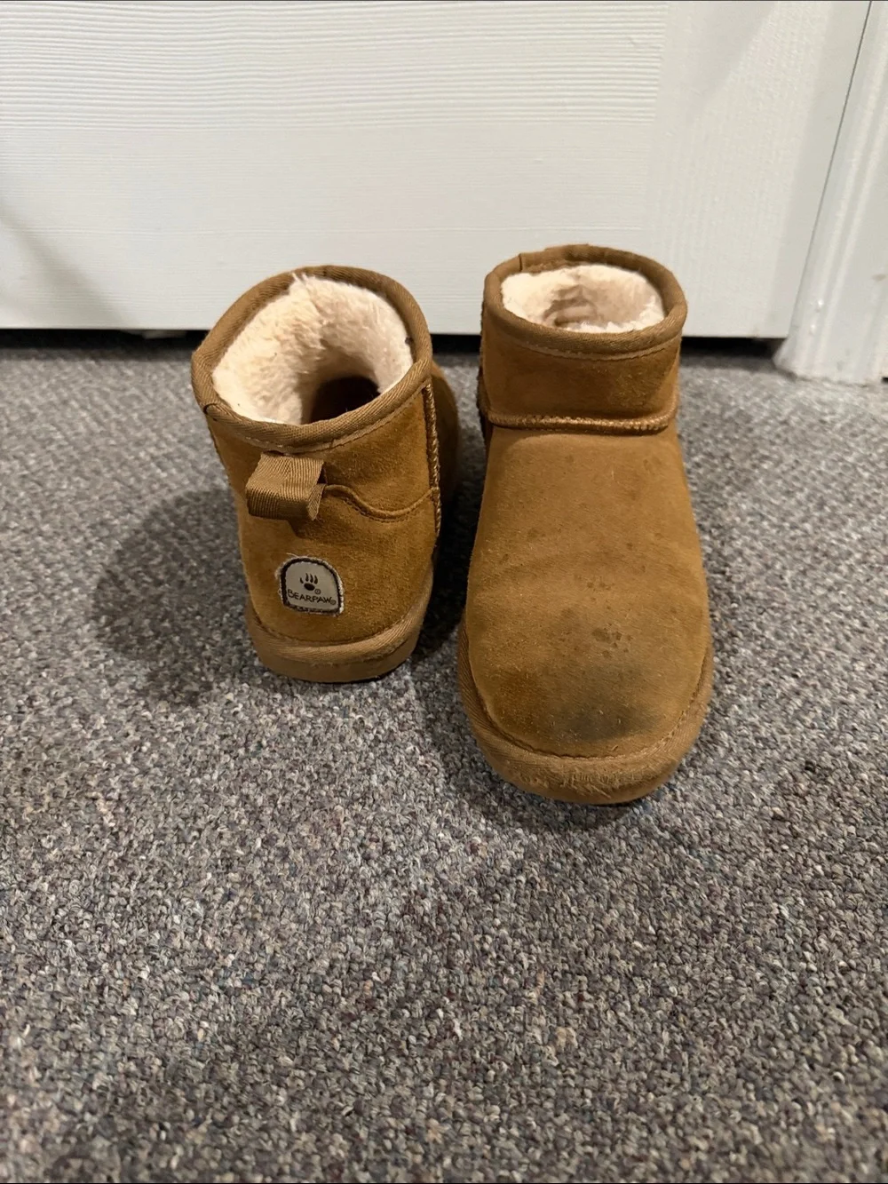 BearPaw Kids Chestnut Faux-Shearling Slip-On Booties